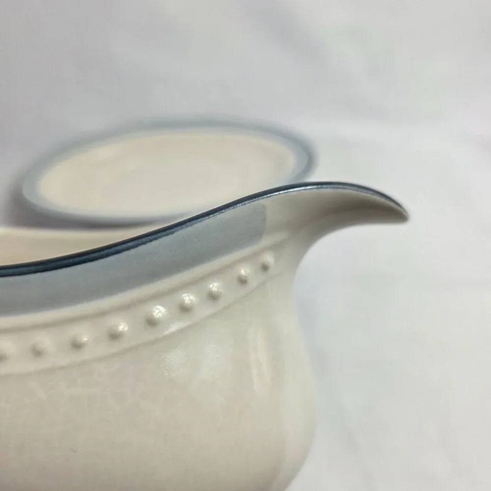 Haviland Crowning Fashion Blue Bouquet Gravy Boat & Underplate